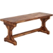 PANCA DA GIARDINO 2 POSTI IN LEGNO DI ABETE SENZA SCHIENALE IN STILE RUSTICO, 114LX40PX46A CM