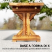 PANCA DA GIARDINO 2 POSTI IN LEGNO DI ABETE SENZA SCHIENALE IN STILE RUSTICO, 114LX40PX46A CM