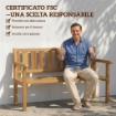 PANCHINA DA GIARDINO DA 2 POSTI LEGNO DI ABETE A DOGHE, 150X57X93 CM, COLOR TEAK