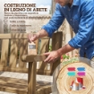 PANCHINA DA GIARDINO DA 2 POSTI LEGNO DI ABETE A DOGHE, 150X57X93 CM, COLOR TEAK