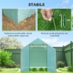 SERRA A TUNNEL 2X3X2 M CON PORTE E FINESTRE AVVOLGIBILI E TETTO A PUNTA, IN ACCIAIO E PE, VERDE