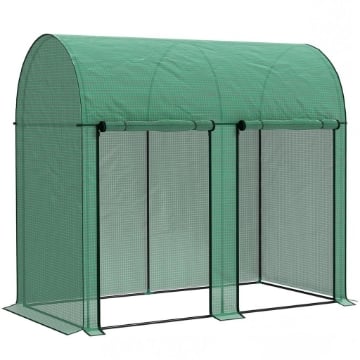 SERRA DA GIARDINO DA 2 M¦, 2 PORTE AVVOLGIBILI, COPERTURA IN PE 140G/M¦ ANTI-UV, 2X1X1.78M, VERDE