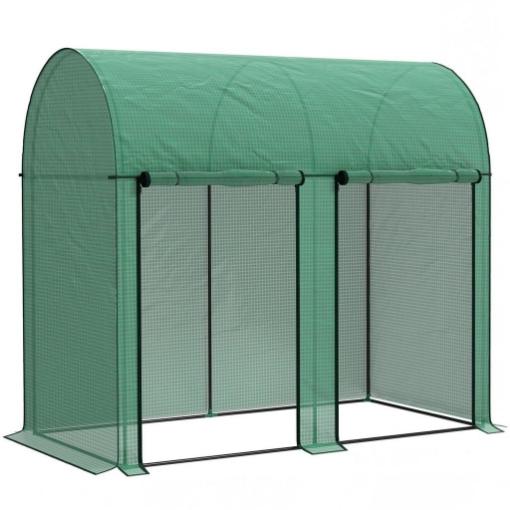 SERRA DA GIARDINO DA 2 M¦, 2 PORTE AVVOLGIBILI, COPERTURA IN PE 140G/M¦ ANTI-UV, 2X1X1.78M, VERDE