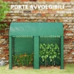 SERRA DA GIARDINO DA 2 M¦, 2 PORTE AVVOLGIBILI, COPERTURA IN PE 140G/M¦ ANTI-UV, 2X1X1.78M, VERDE