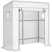 SERRA PER PIANTE CON 2 FINESTRE LATERALI A RETE E INGRESSO AVVOLGIBILE, IN PE E ACCIAIO, 196X77X197 CM, BIANCO
