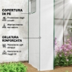 SERRA PER PIANTE CON 2 FINESTRE LATERALI A RETE E INGRESSO AVVOLGIBILE, IN PE E ACCIAIO, 196X77X197 CM, BIANCO