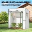 SERRA PER PIANTE CON 2 FINESTRE LATERALI A RETE E INGRESSO AVVOLGIBILE, IN PE E ACCIAIO, 196X77X197 CM, BIANCO