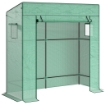 SERRA PER PIANTE CON 2 FINESTRE LATERALI A RETE E INGRESSO AVVOLGIBILE, IN PE E ACCIAIO, 196X77X197 CM, VERDE