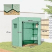 SERRA PER PIANTE CON 2 FINESTRE LATERALI A RETE E INGRESSO AVVOLGIBILE, IN PE E ACCIAIO, 196X77X197 CM, VERDE