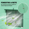 SERRA PER PIANTE CON 2 FINESTRE LATERALI A RETE E INGRESSO AVVOLGIBILE, IN PE E ACCIAIO, 196X77X197 CM, VERDE