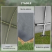 TENDONE DA GIARDINO PER MOTO, BICI E ATTREZZI CON 2 INGRESSI A ZIP, IN ACCIAIO E PE, 300X300X235 CM, GRIGIO