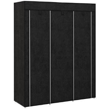 GUARDAROBA IN TESSUTO ARMADIO SALVASPAZIO 8 RIPIANI 125X43X162.5CM NERO