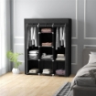 GUARDAROBA IN TESSUTO ARMADIO SALVASPAZIO 8 RIPIANI 125X43X162.5CM NERO