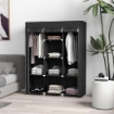 GUARDAROBA IN TESSUTO ARMADIO SALVASPAZIO 8 RIPIANI 125X43X162.5CM NERO