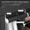 GUARDAROBA IN TESSUTO ARMADIO SALVASPAZIO 8 RIPIANI 125X43X162.5CM NERO