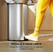 BIDONE IMMONDIZIA A PEDALE DA 30L CON SECCHIO RIMOVIBILE, IN METALLO E PP, 29X36X59.5 CM, ARGENTO