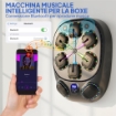 MACCHINA DA BOXE MUSICALE A PARETE CON 9 MODALITÓ, LUCI LED E CONNESSIONE BLUETOOTH, 61X48X11 CM, NERO