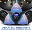 MACCHINA DA BOXE MUSICALE A PARETE CON 9 MODALITÓ, LUCI LED E CONNESSIONE BLUETOOTH, 61X48X11 CM, NERO