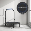 MINI TRAMPOLINO FITNESS Ï114 CM PIEGHEVOLE CON MANUBRIO REGOLABILE IN ALTEZZA, BLU E NERO