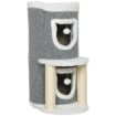 ALBERO TIRAGRAFFI PER GATTI ALTO 76 CM CON CASETTE, LETTINO, PALLINE E PALI IN SISAL, GRIGIO