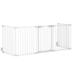 CANCELLINO PER CANI REGOLABILE E PIEGHEVOLE CON CHIUSURA AUTOMATICA E BLOCCO, 300X74.5 CM, BIANCO