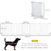 CANCELLINO PER CANI REGOLABILE E PIEGHEVOLE CON CHIUSURA AUTOMATICA E BLOCCO, 300X74.5 CM, BIANCO