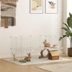 RECINTO PER ANIMALI DOMESTICI PICCOLI CON 36 PANNELLI DI METALLO MODULABILI CON PORTA, BIANCO