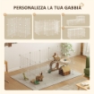 RECINTO PER ANIMALI DOMESTICI PICCOLI CON 36 PANNELLI DI METALLO MODULABILI CON PORTA, BIANCO