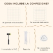 RECINTO PER ANIMALI DOMESTICI PICCOLI CON 36 PANNELLI DI METALLO MODULABILI CON PORTA, BIANCO