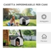 CASETTA PER CANI PICCOLI E MINI DA ESTERNO IMPERMEABILE IN PLASTICA CON FINESTRA, 62X61X60 CM, GRIGIO