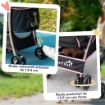PASSEGGINO PER CANI 2 IN 1 PIEGHEVOLE E CONVERTIBILE IN TRASPORTINO CON 2 GUINZAGLI E CUSCINO, ROSA