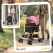 PASSEGGINO PER CANI 2 IN 1 PIEGHEVOLE E CONVERTIBILE IN TRASPORTINO CON 2 GUINZAGLI E CUSCINO, ROSA