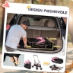 PASSEGGINO PER CANI 2 IN 1 PIEGHEVOLE E CONVERTIBILE IN TRASPORTINO CON 2 GUINZAGLI E CUSCINO, ROSA