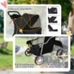 PASSEGGINO PER CANI PIEGHEVOLE CON CESTINO E PORTABICCHIERE, PESO MAX. 10 KG, 77X44X102 CM, NERO