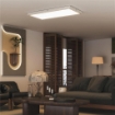 SET 2 PLAFONIERE LED SOTTILI E MINIMAL CON COLORE REGOLABILE, IN ACCIAIO E PLASTICA, 60X30X3.7 CM, BIANCO