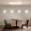 SET 2 PLAFONIERE LED SOTTILI E MINIMAL CON COLORE REGOLABILE, IN ACCIAIO E PLASTICA, 60X30X3.7 CM, BIANCO