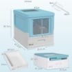 LETTIERA PER GATTI CHIUSA CON PALETTA, VASSOIO ESTRAIBILE E 2 PORTE, 47.5X35.5X36.7CM, AZZURRO