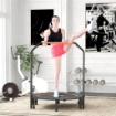 MINI TRAMPOLINO FITNESS Ï114 CM PIEGHEVOLE CON MANUBRIO REGOLABILE IN ALTEZZA, ARANCIONE E NERO