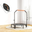 MINI TRAMPOLINO FITNESS Ï114 CM PIEGHEVOLE CON MANUBRIO REGOLABILE IN ALTEZZA, ARANCIONE E NERO