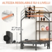 MINI TRAMPOLINO FITNESS Ï114 CM PIEGHEVOLE CON MANUBRIO REGOLABILE IN ALTEZZA, ARANCIONE E NERO