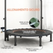 MINI TRAMPOLINO FITNESS Ï114 CM PIEGHEVOLE CON MANUBRIO REGOLABILE IN ALTEZZA, ARANCIONE E NERO