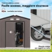 CASETTA DA GIARDINO CON 2 PORTE SCORREVOLI E 4 PRESE D'ARIA IN ACCIAIO, 322X277X192 CM, MARRONE
