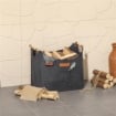 BORSA IN FELTRO PORTALEGNA DA INTERNO CON MANICI IN LEGNO, CAPACITÀ 15 KG, 45X32X40 CM, GRIGIO