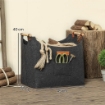 BORSA IN FELTRO PORTALEGNA DA INTERNO CON MANICI IN LEGNO, CAPACITÀ 15 KG, 45X32X40 CM, GRIGIO