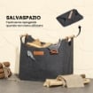BORSA IN FELTRO PORTALEGNA DA INTERNO CON MANICI IN LEGNO, CAPACITÀ 15 KG, 45X32X40 CM, GRIGIO