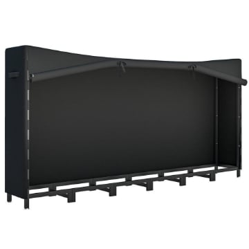 LEGNAIA DA ESTERNO IN METALLO CON TELO IMPERMEABILE, CAPACITÀ 0.8M STRUTTURA REGOLABILE, 235X31X116 CM, NERO