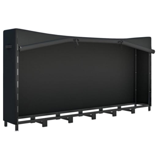 LEGNAIA DA ESTERNO IN METALLO CON TELO IMPERMEABILE, CAPACITÀ 0.8M STRUTTURA REGOLABILE, 235X31X116 CM, NERO