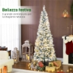 ALBERO DI NATALE INNEVATO CON 180 LUCI LED A 11 EFFETTI E 479 RAMI, Ï65X180 CM, VERDE E BIANCO