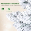 ALBERO DI NATALE INNEVATO CON 180 LUCI LED A 11 EFFETTI E 479 RAMI, Ï65X180 CM, VERDE E BIANCO