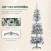 ALBERO DI NATALE INNEVATO CON 180 LUCI LED A 11 EFFETTI E 479 RAMI, Ï65X180 CM, VERDE E BIANCO